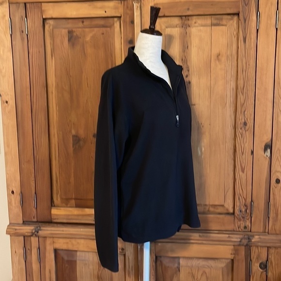 Obermeyer Black quarter zip black jacket Sz XL Juniors PTP: 20.5” - Picture 6 of 12